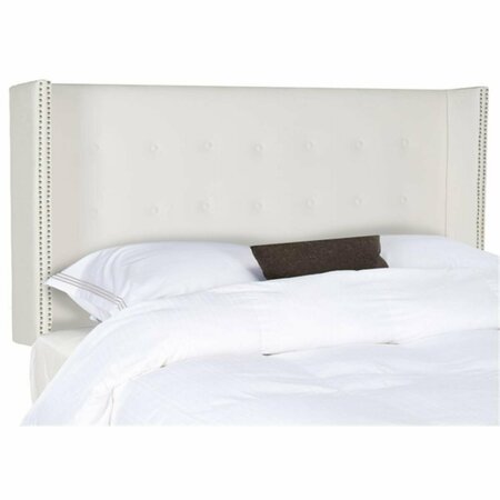 SAFAVIEH Keegan Linen Queen Size Headboard- White - 54.1 x 8.7 x 66.1 in. MCR4006H-Q